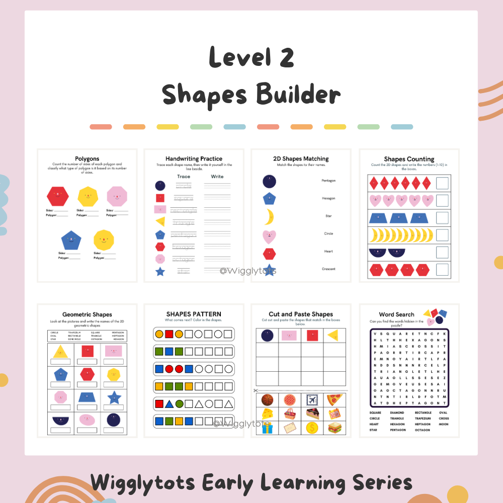 Shapes Workbook for Kids β Writing, Polygons, Counting & DIY Toothpick Activities