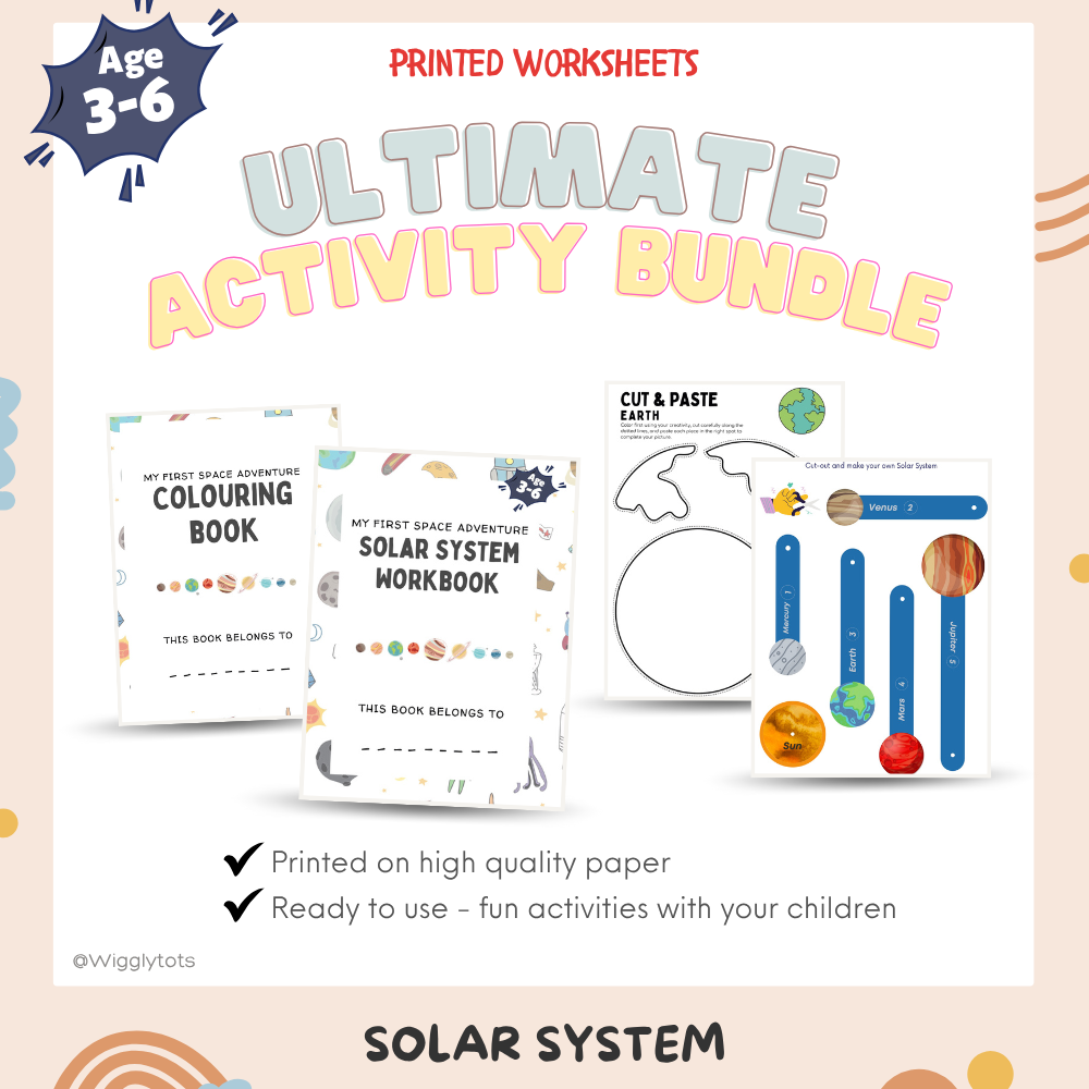 Printed Activity Worksheets: Ultimate Activity Set Solar System for 3-6