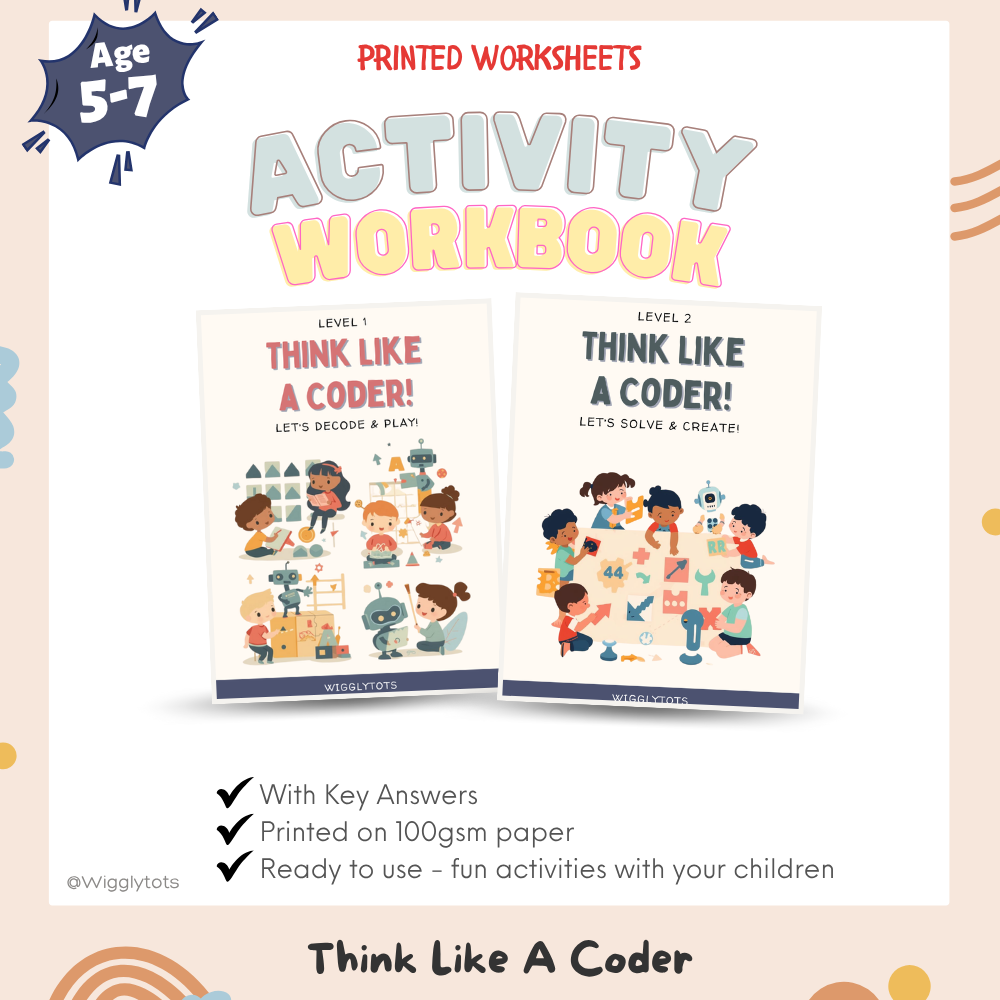 π§  Think Like A Coder! β Hardcopy Edition (Level 1 & 2 Set) | Fun Coding Activities for Kids Age 5+