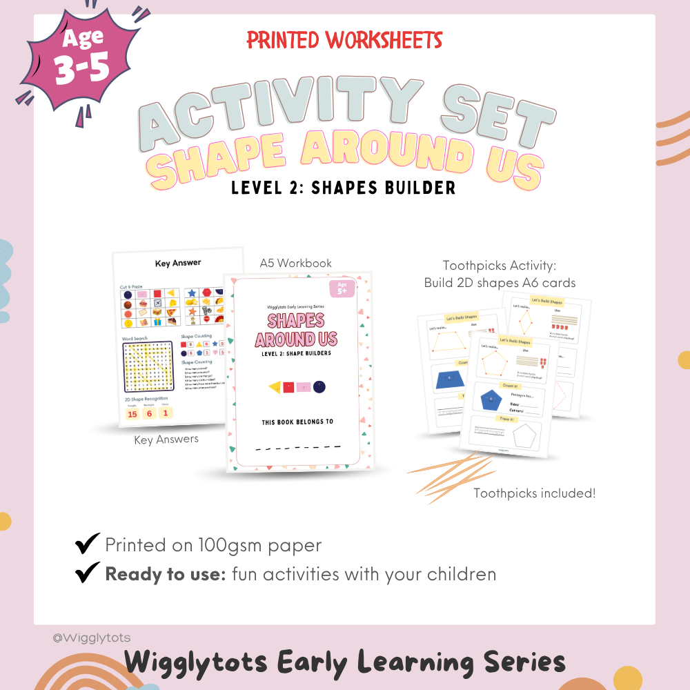 Shapes Workbook for Kids β Writing, Polygons, Counting & DIY Toothpick Activities