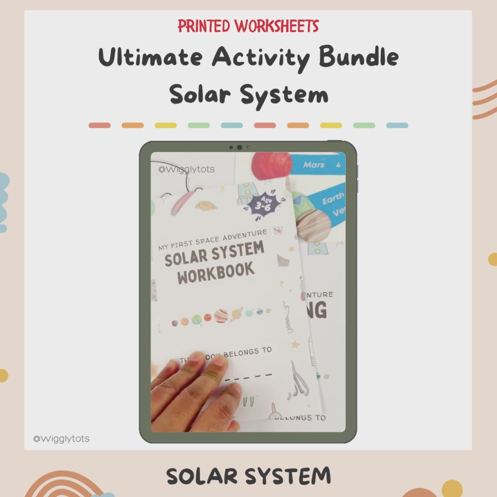 Printed Activity Worksheets: Ultimate Activity Set Solar System for 3-6