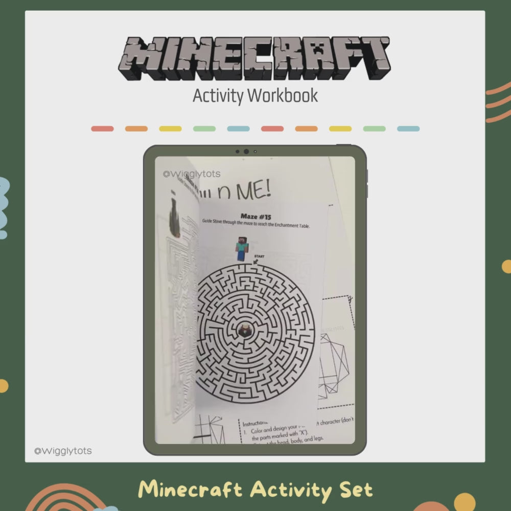 Printed Activity Worksheets: Ultimate Activity Set Minecraft-themed for 6-9