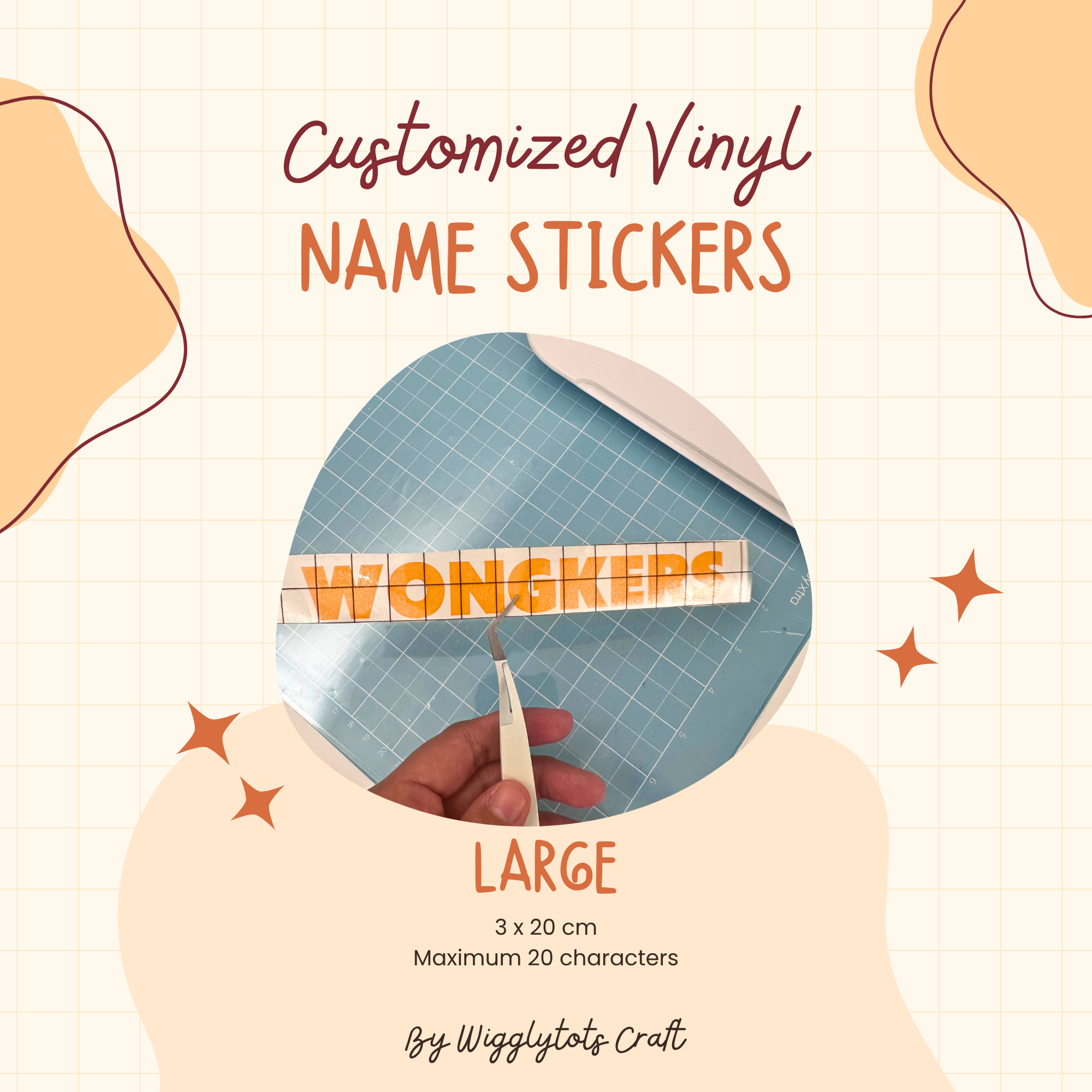 Customized Name Decal Vinyl [LARGE SIZE] - Personalised Sticker Label