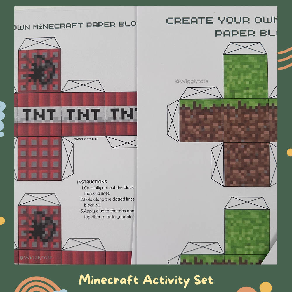 Printed Activity Worksheets: Ultimate Activity Set Minecraft-themed for 6-9