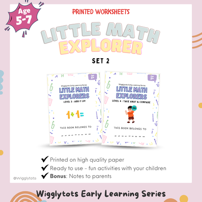 Little Math Exporer Bundle 2 | Preschool Addition & Subtraction Workbook for Ages 5-7