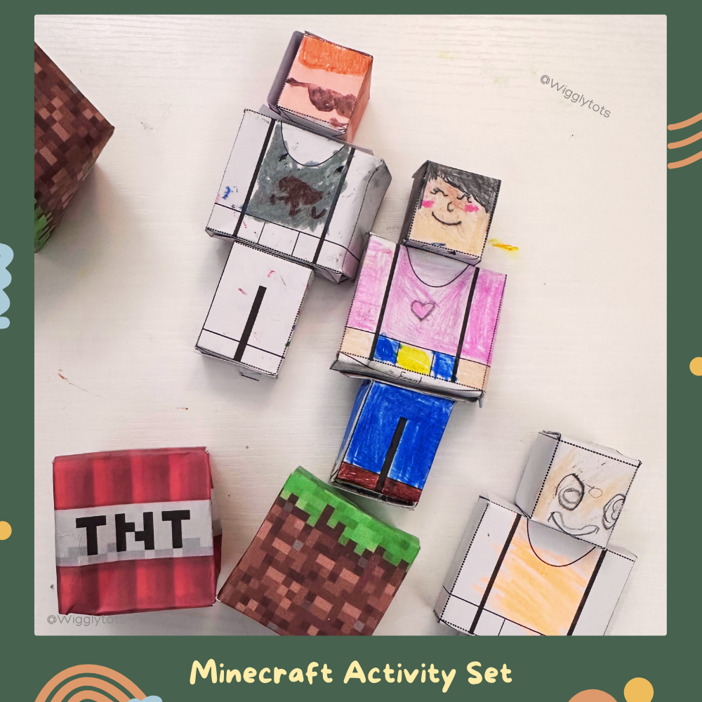 Printed Activity Worksheets: Ultimate Activity Set Minecraft-themed for 6-9