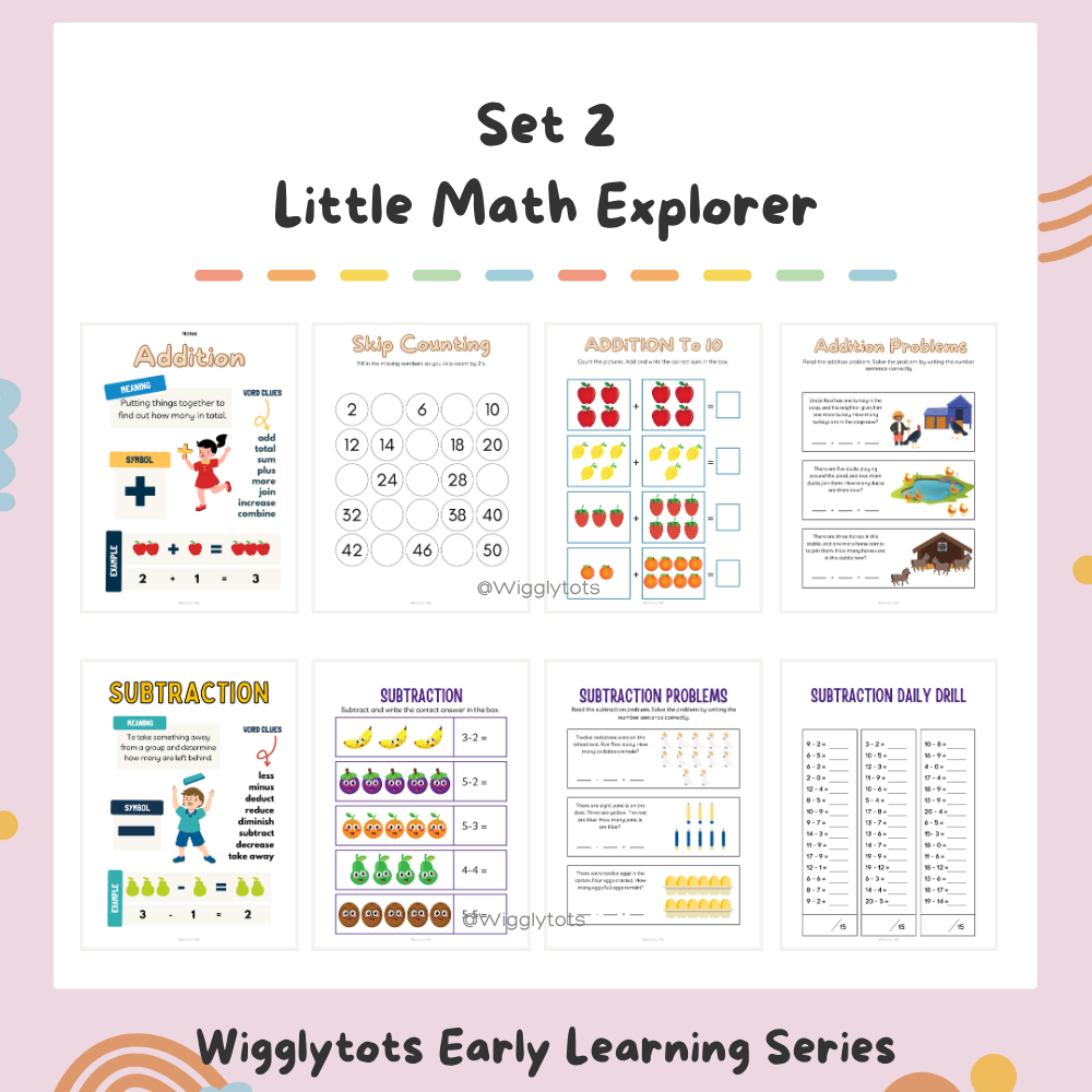 [PDF File] Little Math Exporer Bundle 2 | Preschool Addition & Subtraction Workbook for Ages 5-7