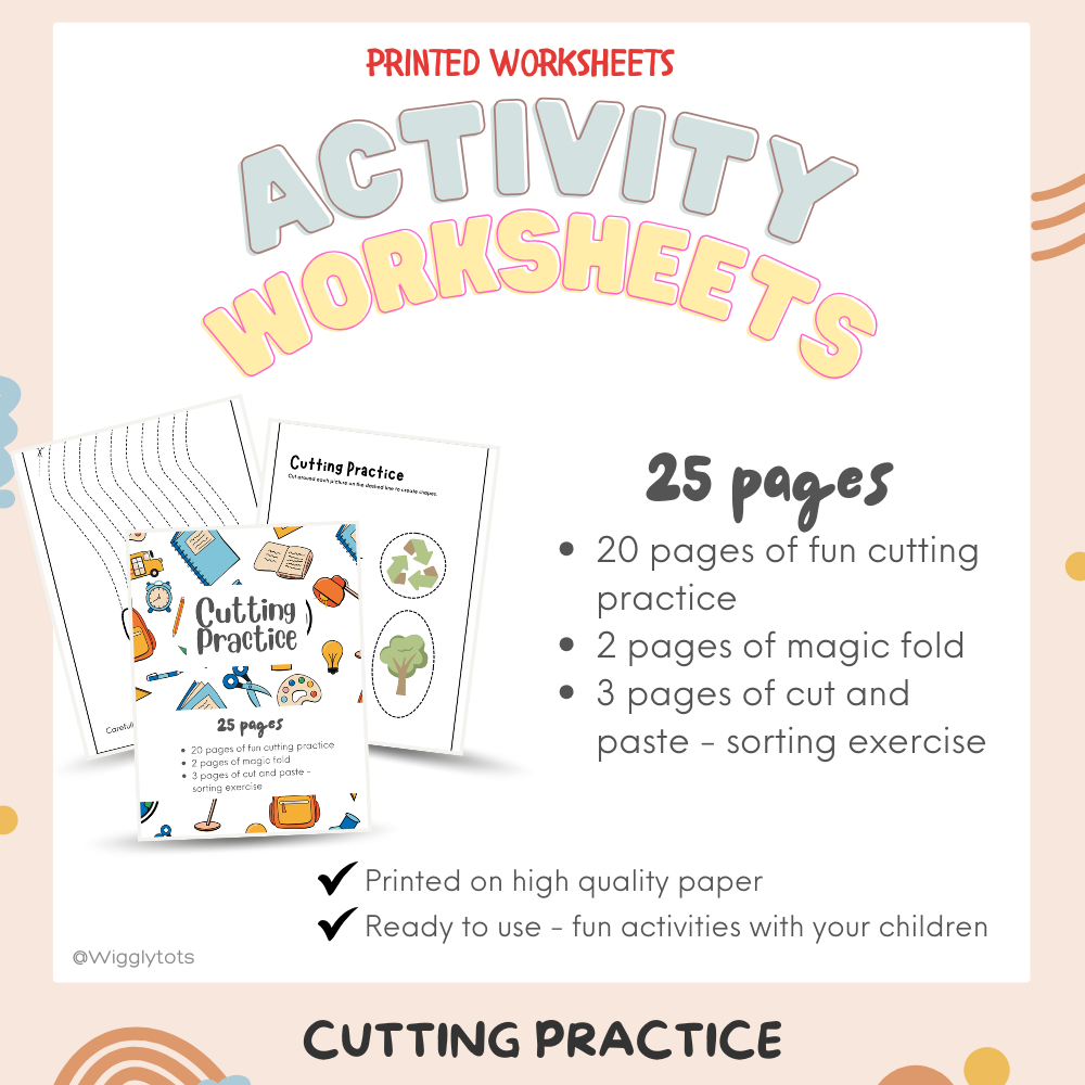 Printed Activity Worksheets - Cutting Practice