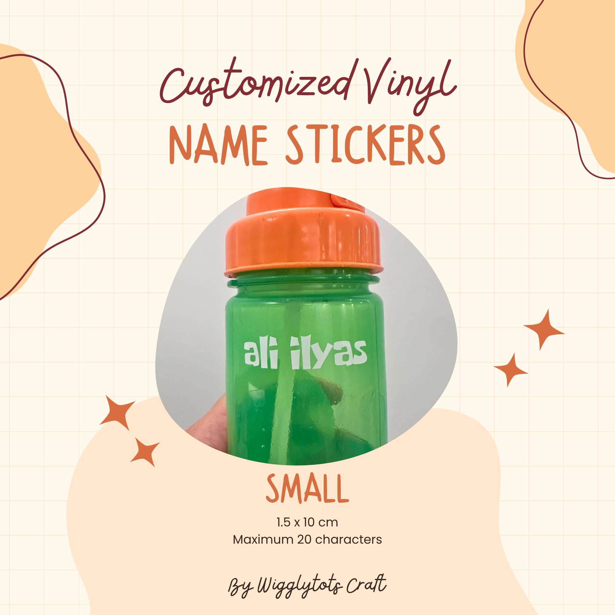 Customized Name Decal Vinyl [SMALL SIZE] - Personalised Sticker Label