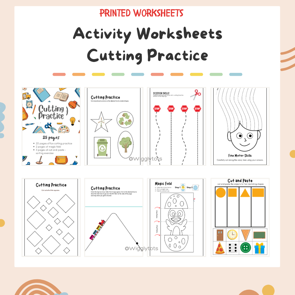 Printed Activity Worksheets - Cutting Practice