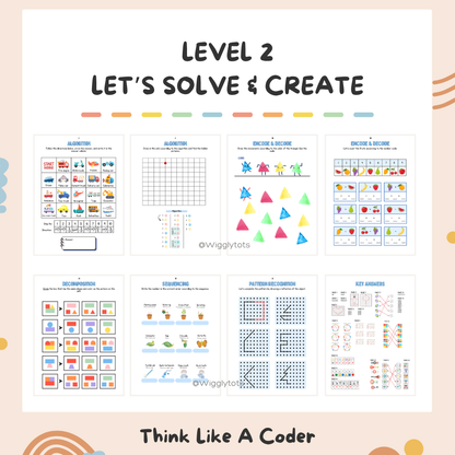 🧠 Think Like A Coder! – Hardcopy Edition (Level 1 & 2 Set) | Fun Coding Activities for Kids Age 5+