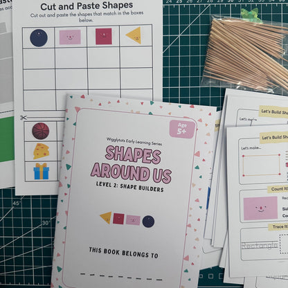 Shapes Workbook for Kids – Writing, Polygons, Counting & DIY Toothpick Activities