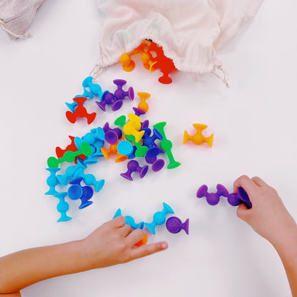 Popz by Wigglytots [15-piece Suction Play Set + Idea Book]