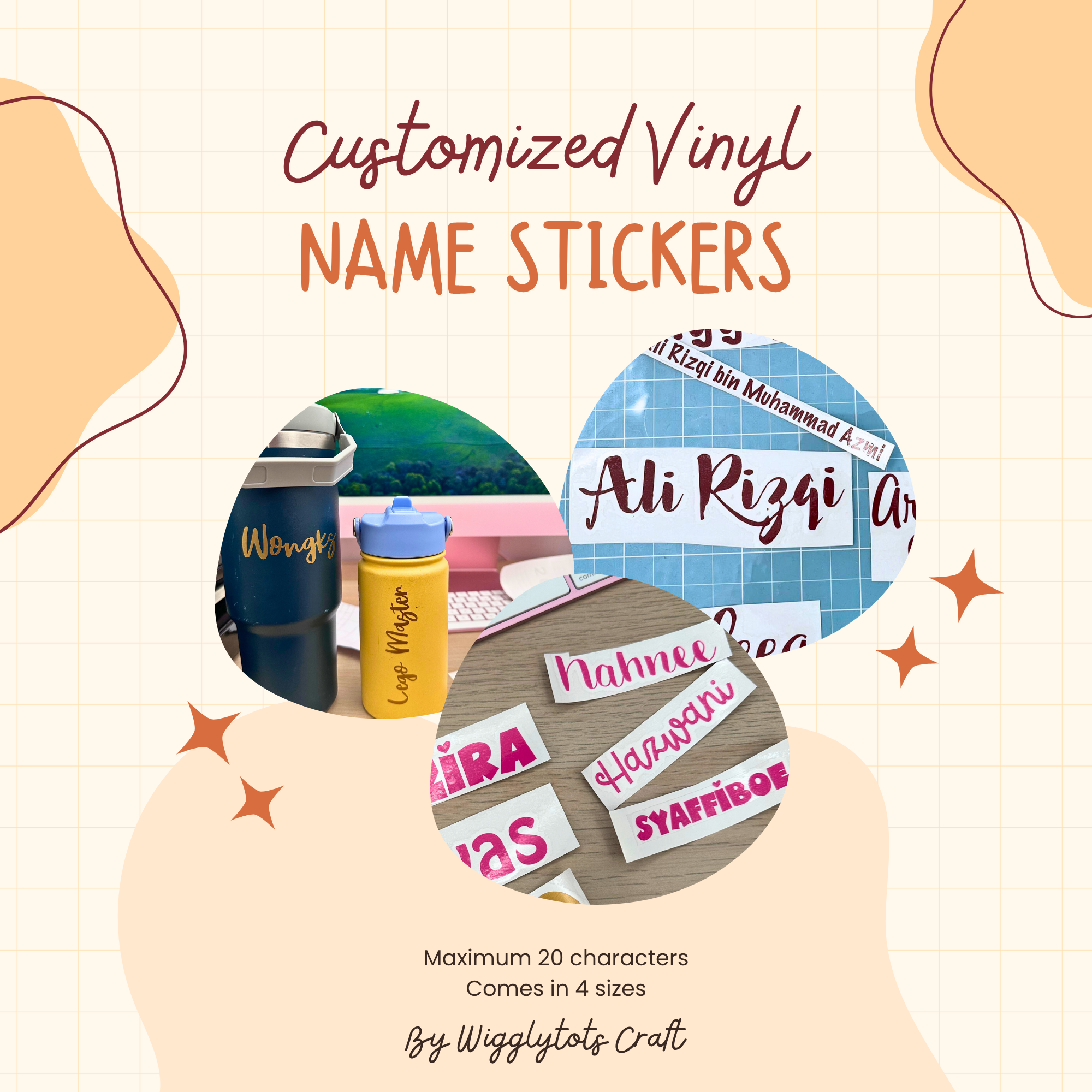 Customized Name Decal Vinyl [LARGE SIZE] - Personalised Sticker Label