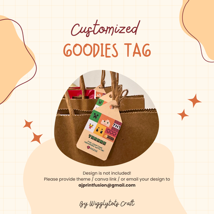 Personalised Goodies Tag - Custom Thank You Tag (2 Sizes)