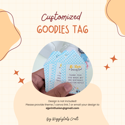 Personalised Goodies Tag - Custom Thank You Tag (2 Sizes)