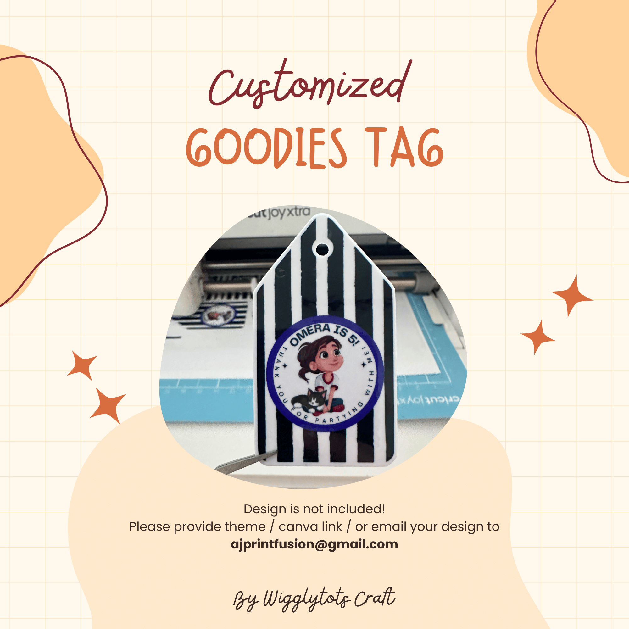 Personalised Goodies Tag - Custom Thank You Tag (2 Sizes)