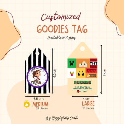 Personalised Goodies Tag - Custom Thank You Tag (2 Sizes)