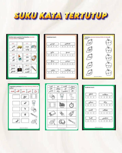 [PDF Version] Worksheet Celik Jawi – Modul Belajar Jawi Kanak-Kanak 6–9 Tahun