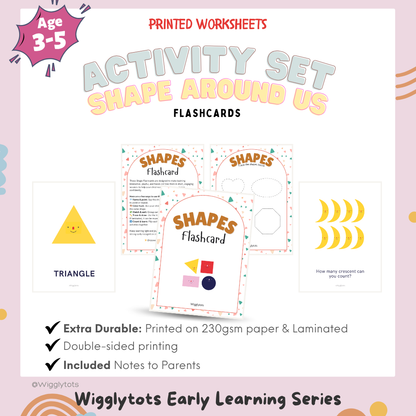 Shapes Flash Cards for Kids – Learn Shapes & Counting | Laminated Double-Sided Cards with Tracing