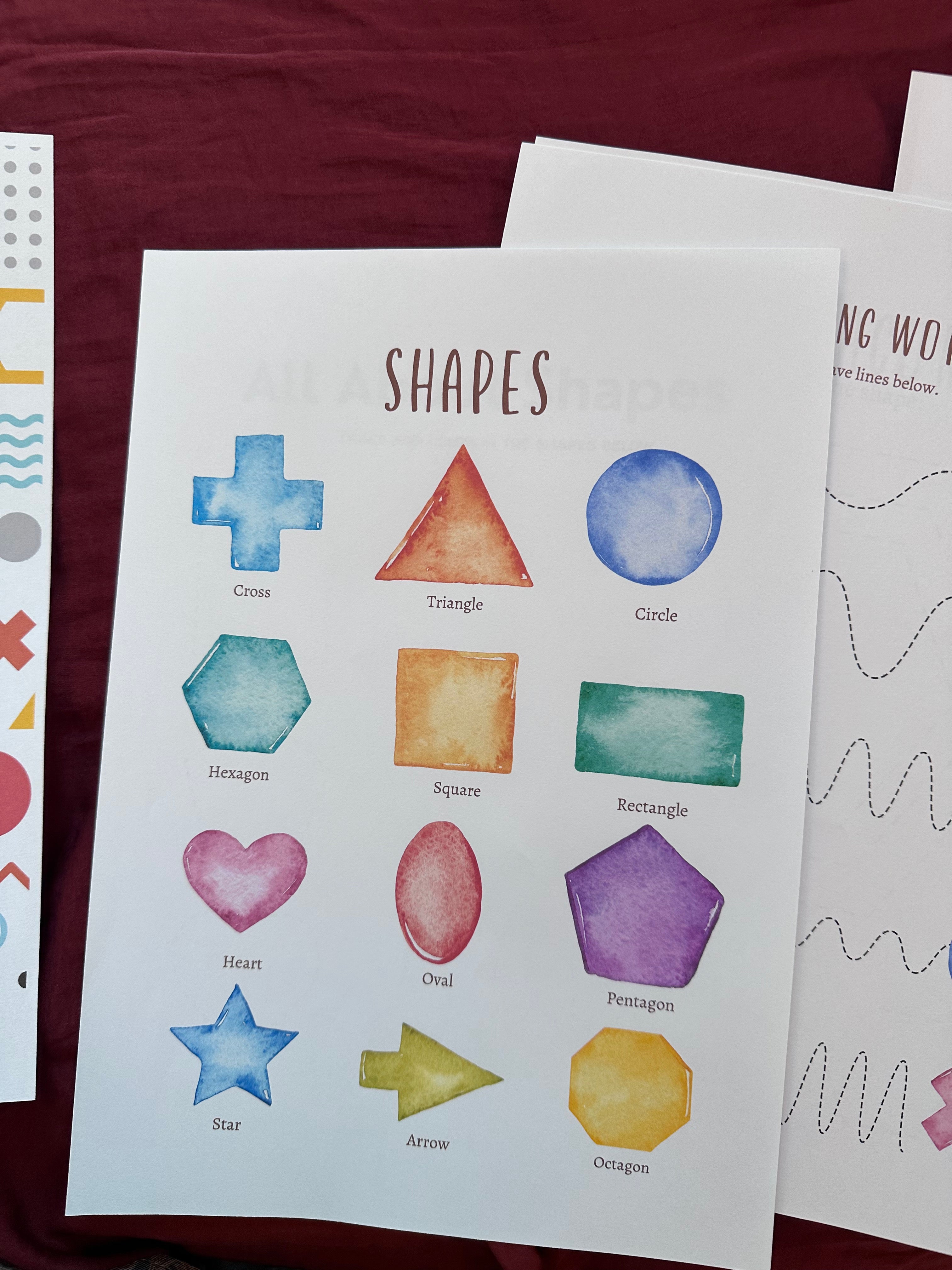 Printed Activity Worksheets - Shapes